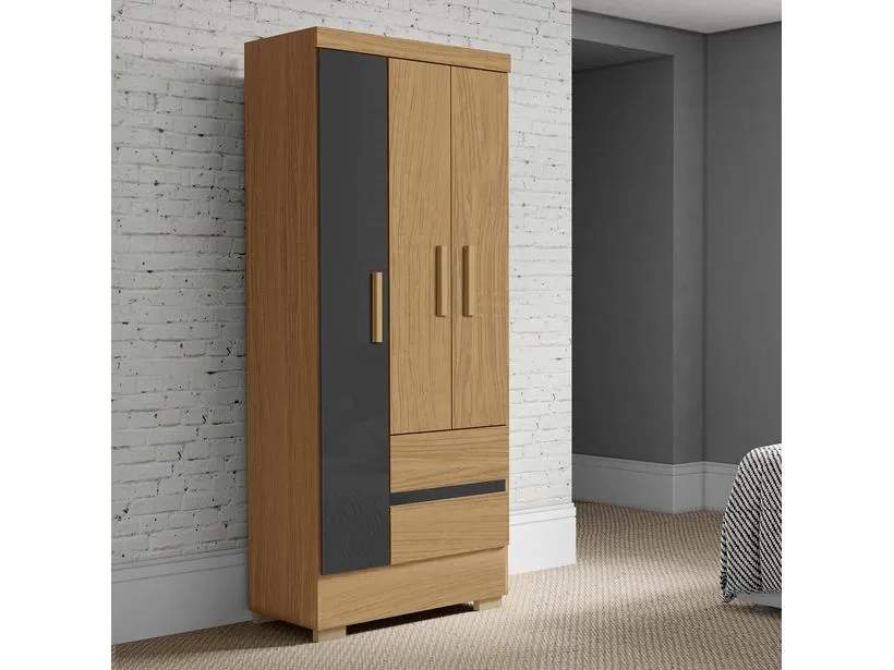 Guarda-Roupa Solteiro 3 Portas com Cabideiro