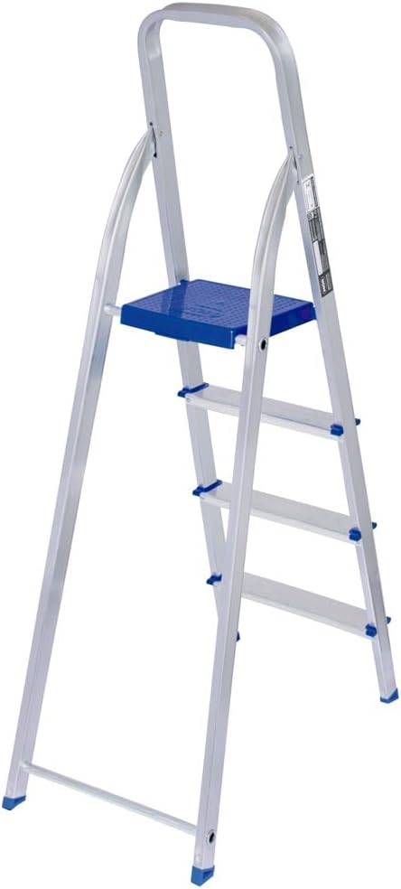 Escada de Alumínio MOR 4 Degraus Dobrável Antiderrapante – Leve, Segura e Compacta